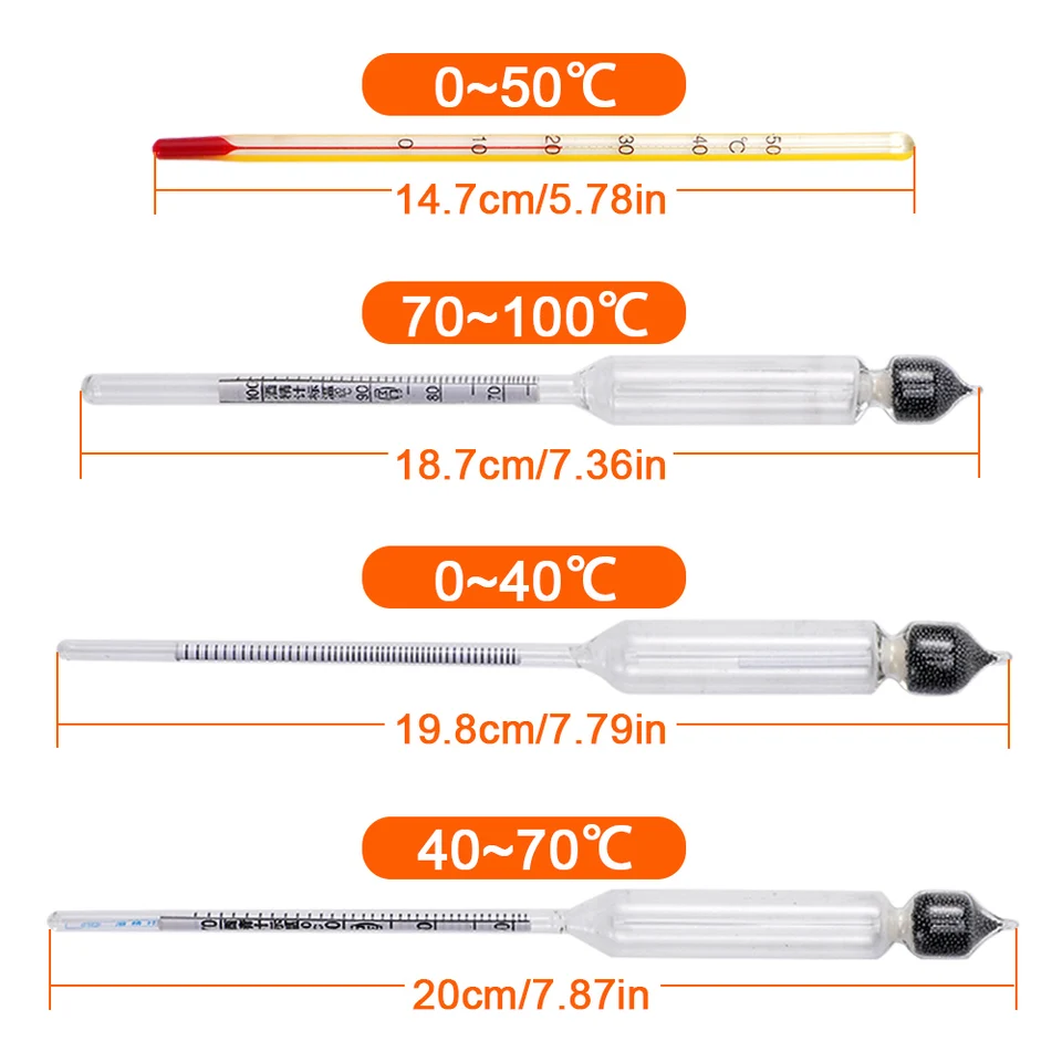 Notimin Alcoholmeter, 3 stuks, 0-40 vol%, 40-70 vol%, 70-100 Notimin Alcoholmeter, 3 stuks, 0-40 vol%, 40-70 vol%, 70-100