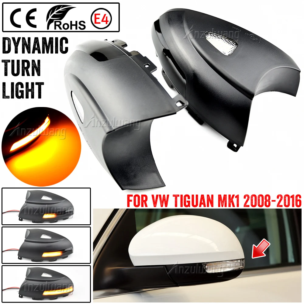 

Dynamic Blinker Sequential LED Turn Signal Rearview Mirror Indicator Light Puddle Light For VW Volkswagen Tiguan MK1 2008-2016