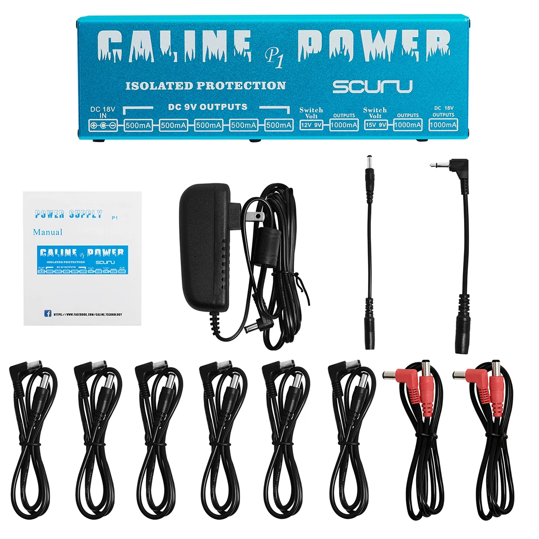 

Caline P1 Guitar Effectors Pedal Power Supply Guitar Accessories 8 Isolated Outputs 18V 2A 36W Input Power Supply Power Supply