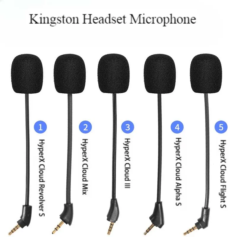 Microphones For Hyperx Cloud 3 II Flight S Alpha S Revolver Flight Gaming Headphones Replacement Gaming Mic Accessories