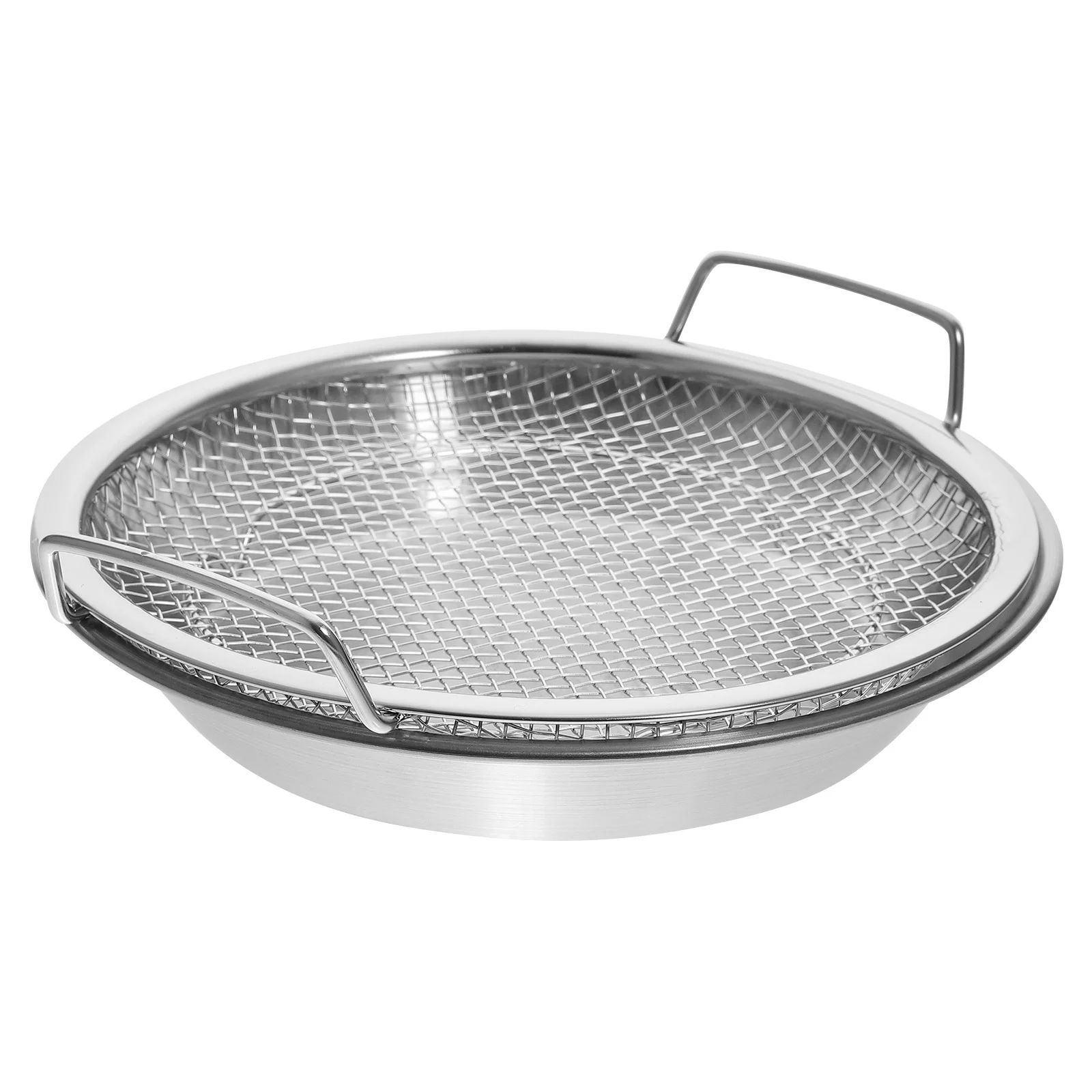 

Mesh Drain Pan Stainless Steel Food Containers Tray Snack Serving Dish Storage Plate Fried for Chicken Foods Convenient Fruits