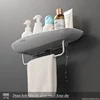 Bathroom Shelf Storage Rack Holder Wall Mounted Shampoo Spices Shower Organizer Bathroom Accessories with Towel Bar 3