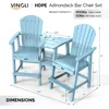 Tall Adirondack Chairs Set of 2 with Removable Double Connecting Trays,Adirondack  Bar Stools  Poly  Deck  Chair 2