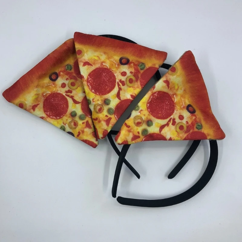 

634C Funny Realistic Pizza Headband Adult Photography Tool Novelty Halloween Headband