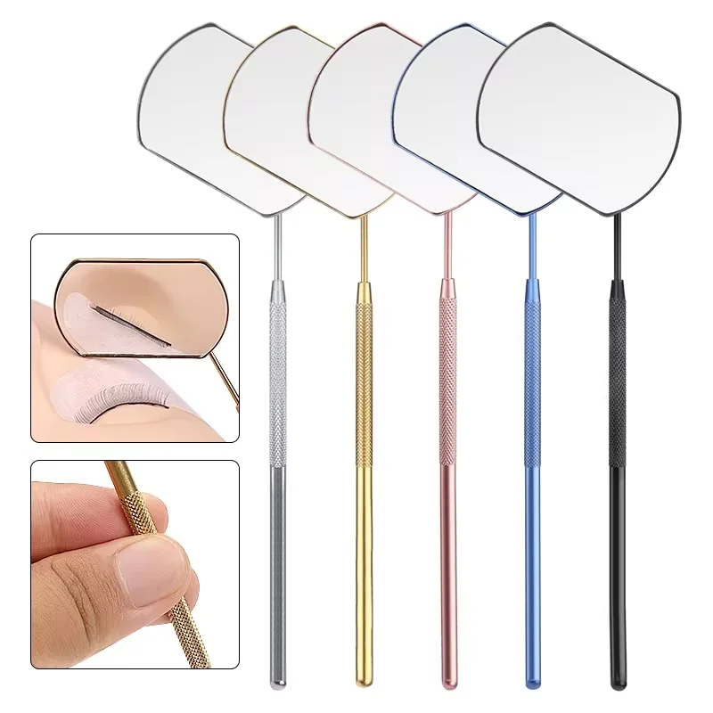 1 PC 속눈썹 연장 거울 속눈썹 연장 접목 도구 스테인레스 스틸 다기능 검사 ..