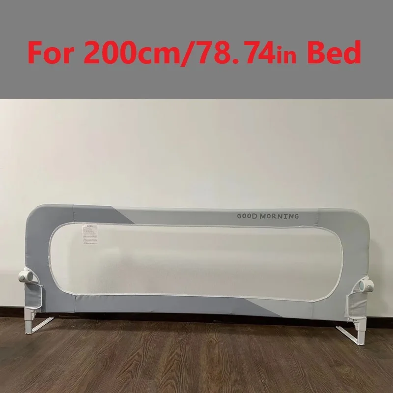 IMBABY 200CM Bed Guardrail Adjustable Baby Safety Bed Barrier One Click Folding Rail Guard for Kids Baby Sleeping Safety