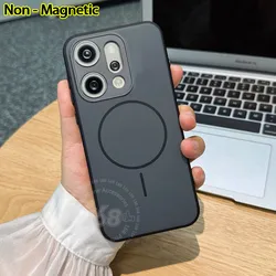 Magnetic Colorful Acrylic Shockproof Case - Skin - friendly Cover for OPPO Reno15 F 5G (Black)