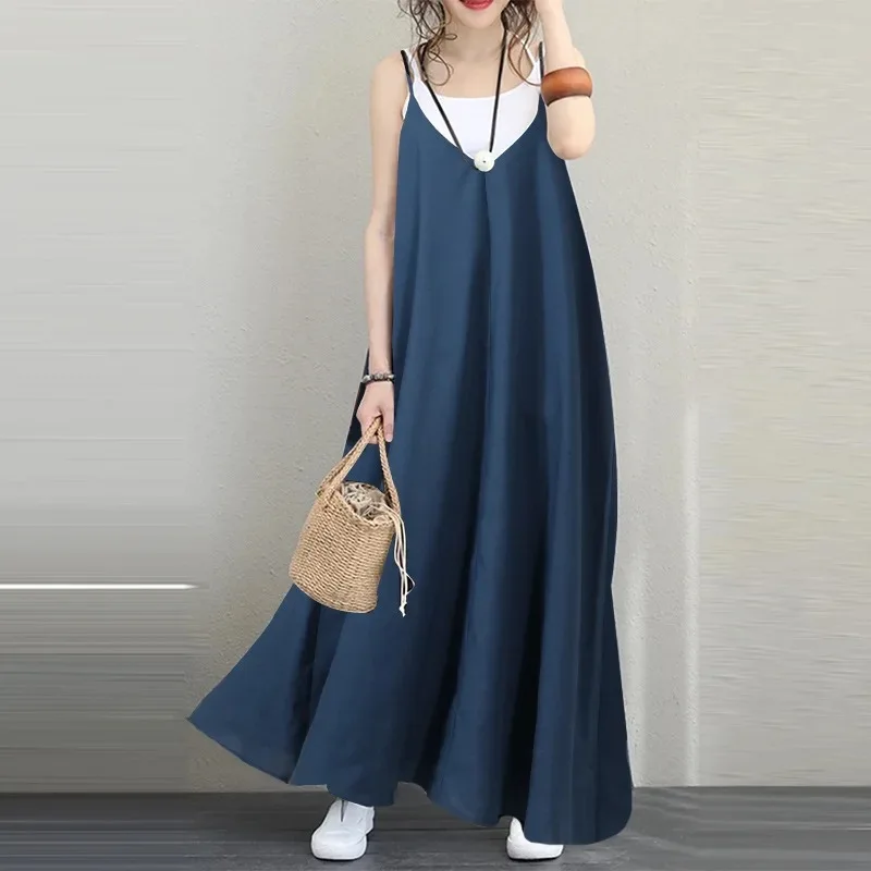 Women Beach V Neck Slip Dress