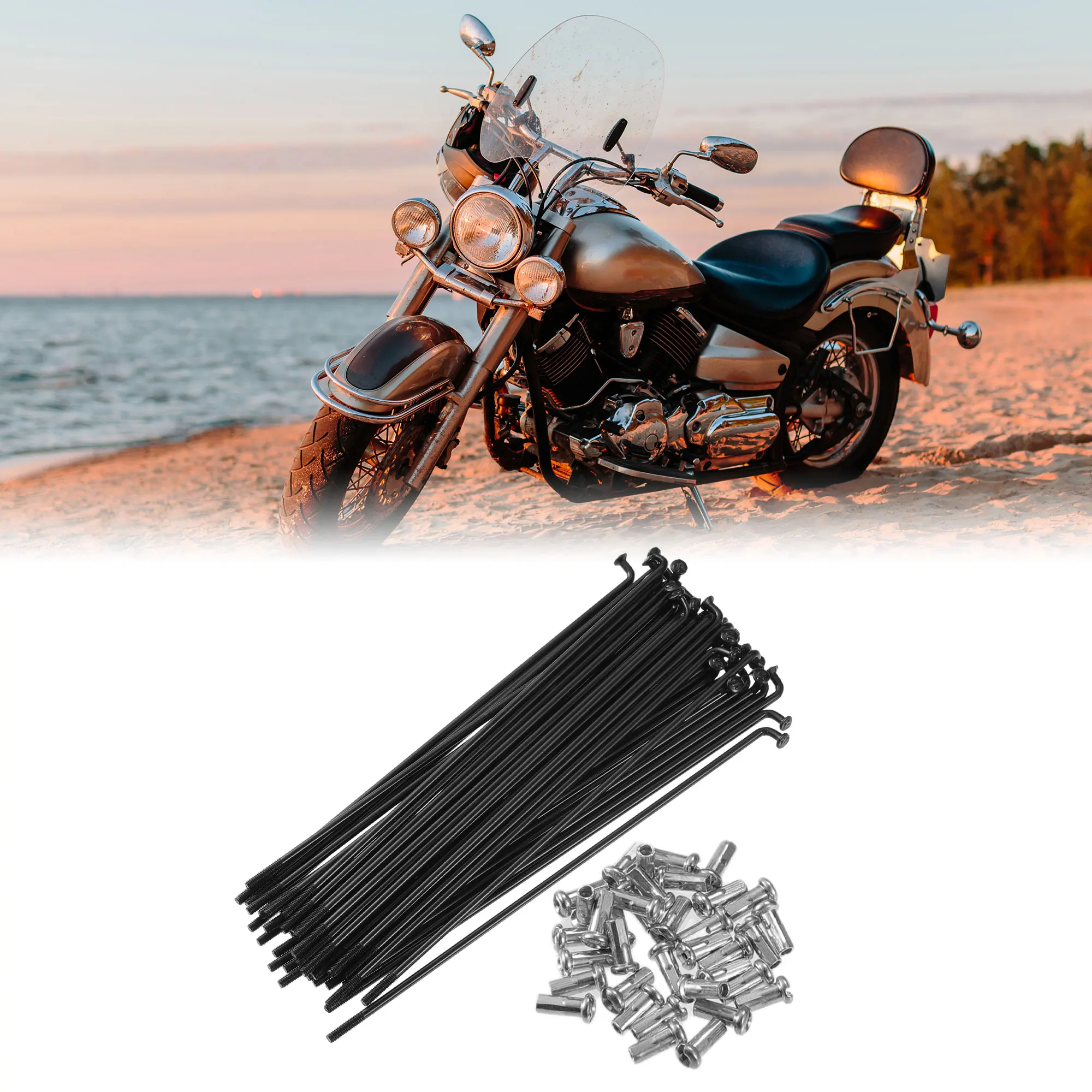 Bicycle Steel Spokes 40 Pcs 13G 134mm 180mm 182mm 200mm 218mm 222mm 257mm 260mm Length with Nipples for Most Bicycle