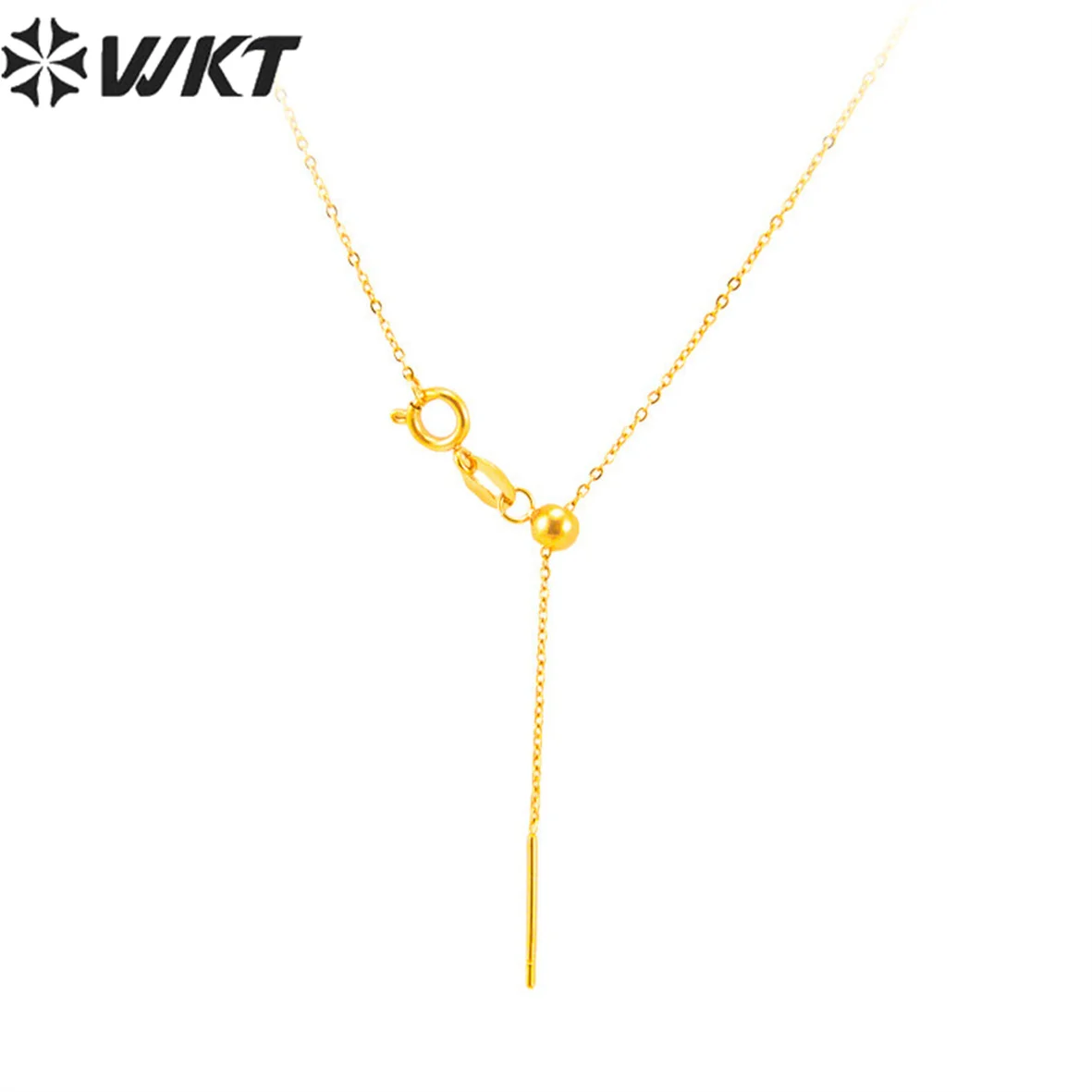 

WT-JFN05 Women Resist tarnishable 30inch long gold plated Adjustable fix link chain necklace for jewelry pendant chain