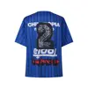 Real Photo Blue White Striped Jersey CACTUS JACK Short-sleeved Mesh Tee Fashion New Letter Pattern Eagle Print UTOPIA T-shirts 5