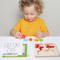 Montessori Math Wooden Toy Addition Subtraction Teaching Aids Preschool Learning Education Toy Color Bead Sorting Board For Kids 2