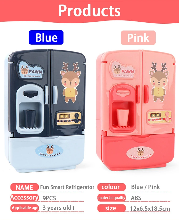 Children Toys Mini Doll Fridge Furniture Kitchen Miniatures Refrigerator Role Playing Game Montessori Play Food Toys for Girls 5