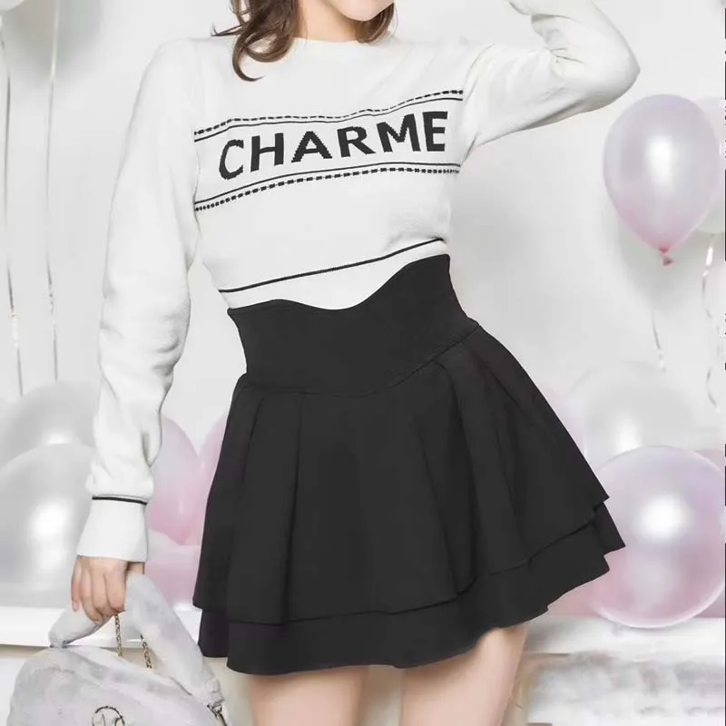 Black Short Mini Skirt High Waist A-line Back Zipper Ruffles Jupe Fashion Summer Sweet Y2k Skirts Girl Japanese Cute Skirts - AliExpress 200000345