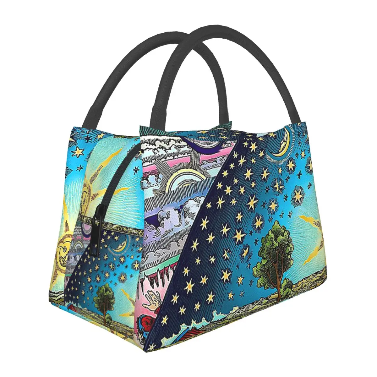 

Flammarion Engraving Flat Earth Lunch Bags Insulated Bento Box Lunch Tote Picnic Bags Cooler Thermal Bag for Woman Student Work