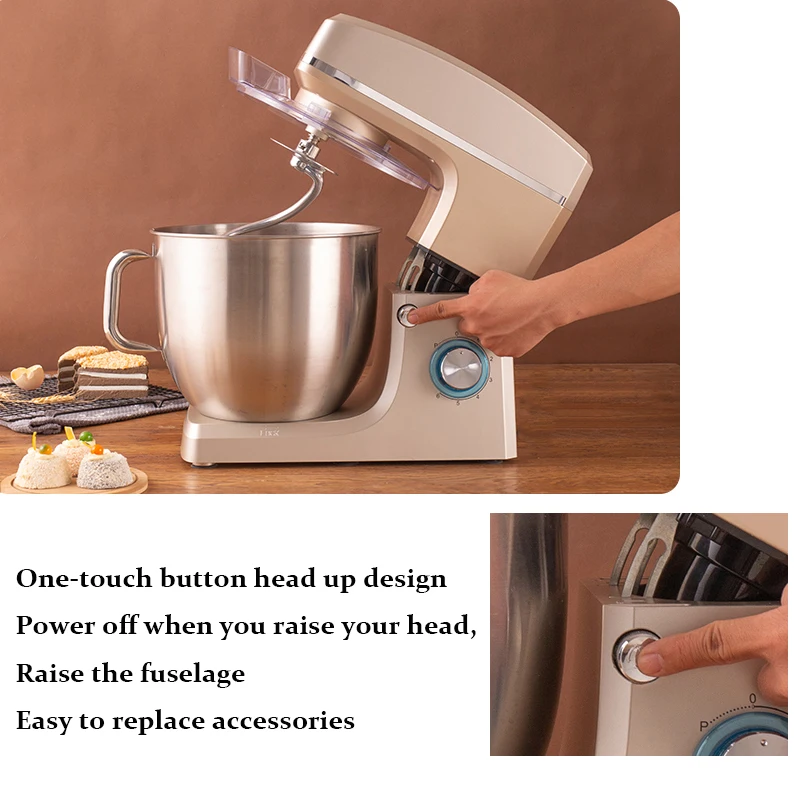 2200W Electric Milk Frother Cake Flour Dough Mixer Food Bread Stand Mixer Maker Chef Machine  Egg Beater 6 Speed Whisk 2