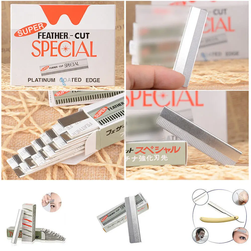 100PCS Feather Cut Special Edge Eyebrow Razor Replace Hair Face Trimmer Refills 5