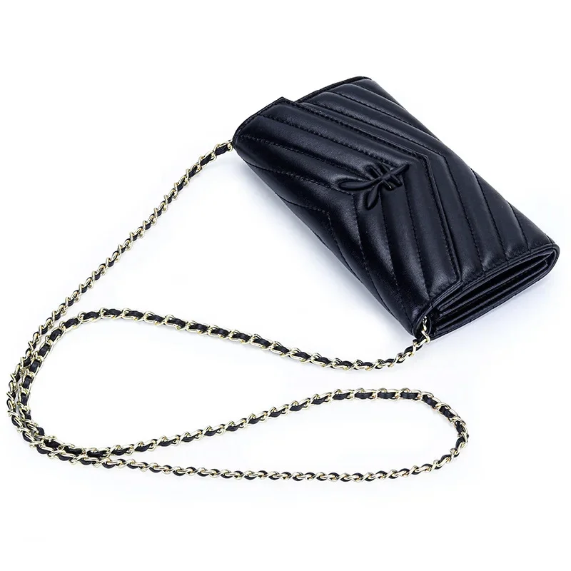 

Luxury Genuine Leather Crossbody with Chain Strap Women - Small Shoulder Bag for Mobile Phone and Money