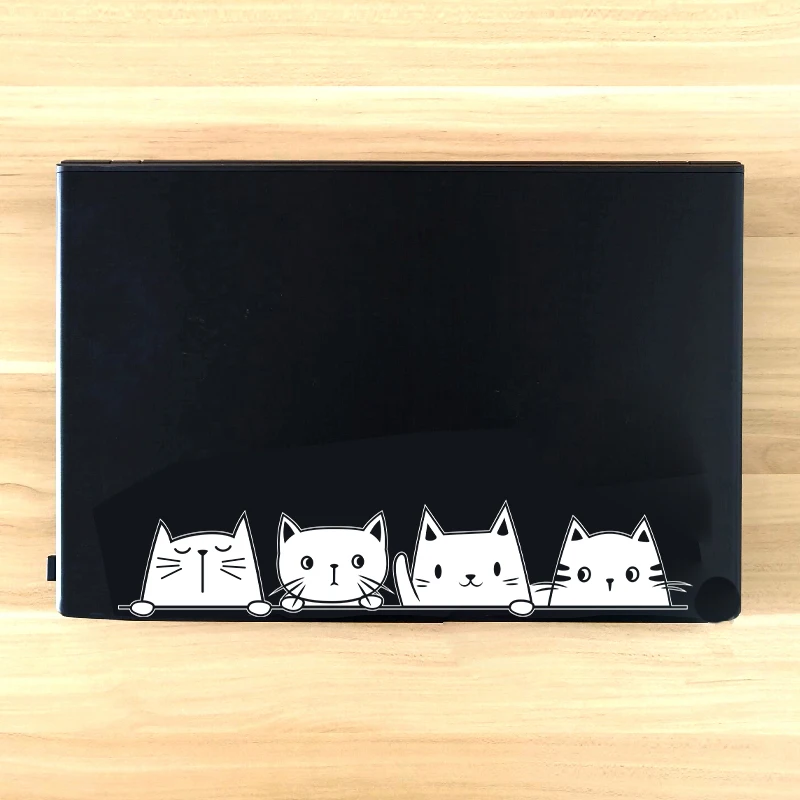 엿보는 고양이 비닐 스티커 자동차 창문 범퍼 장식, 할로윈 고양이 데칼 털 고양이 노트북 스티커 애플 맥북 장
