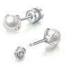 Pearl Stud Earrings For Women Claw Pearl Screw Stainless Steel Back Fashion Jewelry Accessories Party Gift Wholesale 1