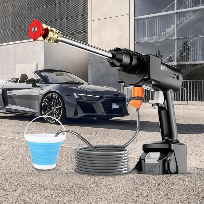 24V High Pressure Cordless Car Washer Wireless Spray Portable Water Gun  Cleaning Machine for Irrigation with Lithium Battery - AliExpress