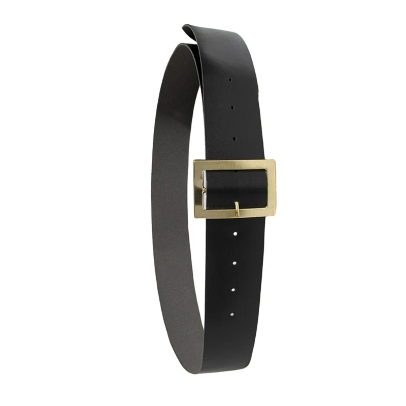 Ceinture De Père Noël / Pirate - Cuir PU Noir Réglable 146cm Avec Boucle Dorée - Costume Cosplay Fête Déguisement