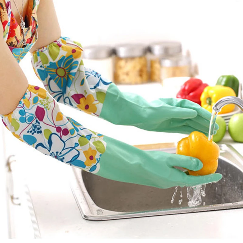 Kitchen Cleaning Gloves 1 Pairs Housework Anti-rust Hands Protection Long Sleeves Working Painting Gardening