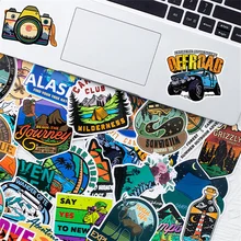 

50pcs Offroad Journey Scenery Stickers For Notebooks Stationery Scrapbooking Material Scrapbook Sticker Vintage Craft Supplies