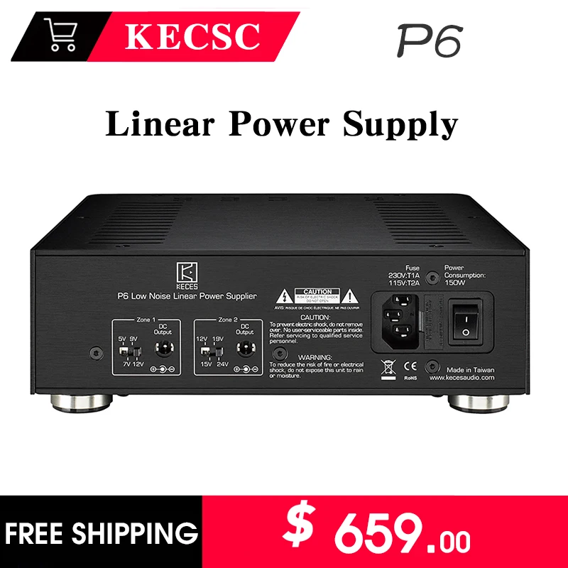 

KECES P6 Linear Power Supply Single Dual Output HIFI Grade High Quality Toroidal Transformer Pure 5V/7V/9V/12V/15V/19V/24V
