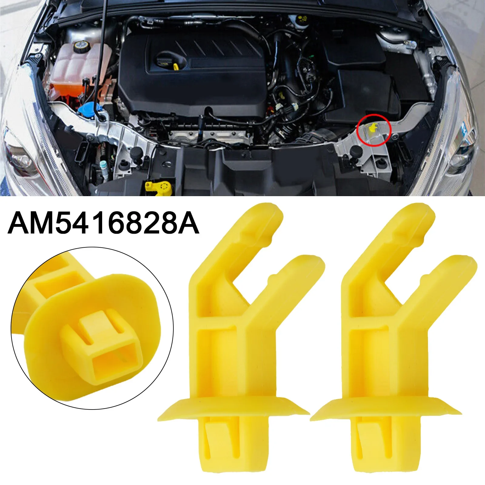 

2Pcs Car Bonnet Hood Support Prop Rod Stay Clips For Ford For Focus AM5Z16828A Plastic Auto Acesssories Tools