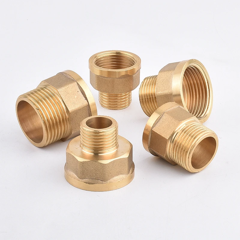 Brass Hex Reducer Joint BSP Female to Male Thread Pipe Faucet Connector Garden Water Bushing Fittings 1/2 3/4 1 Inch