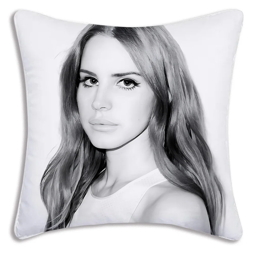 L-Lana Del Rey Pillow Covers Cartoon Sofa Decorative Home Double-sided Printing Short Plush Cute Cushion Cover 6