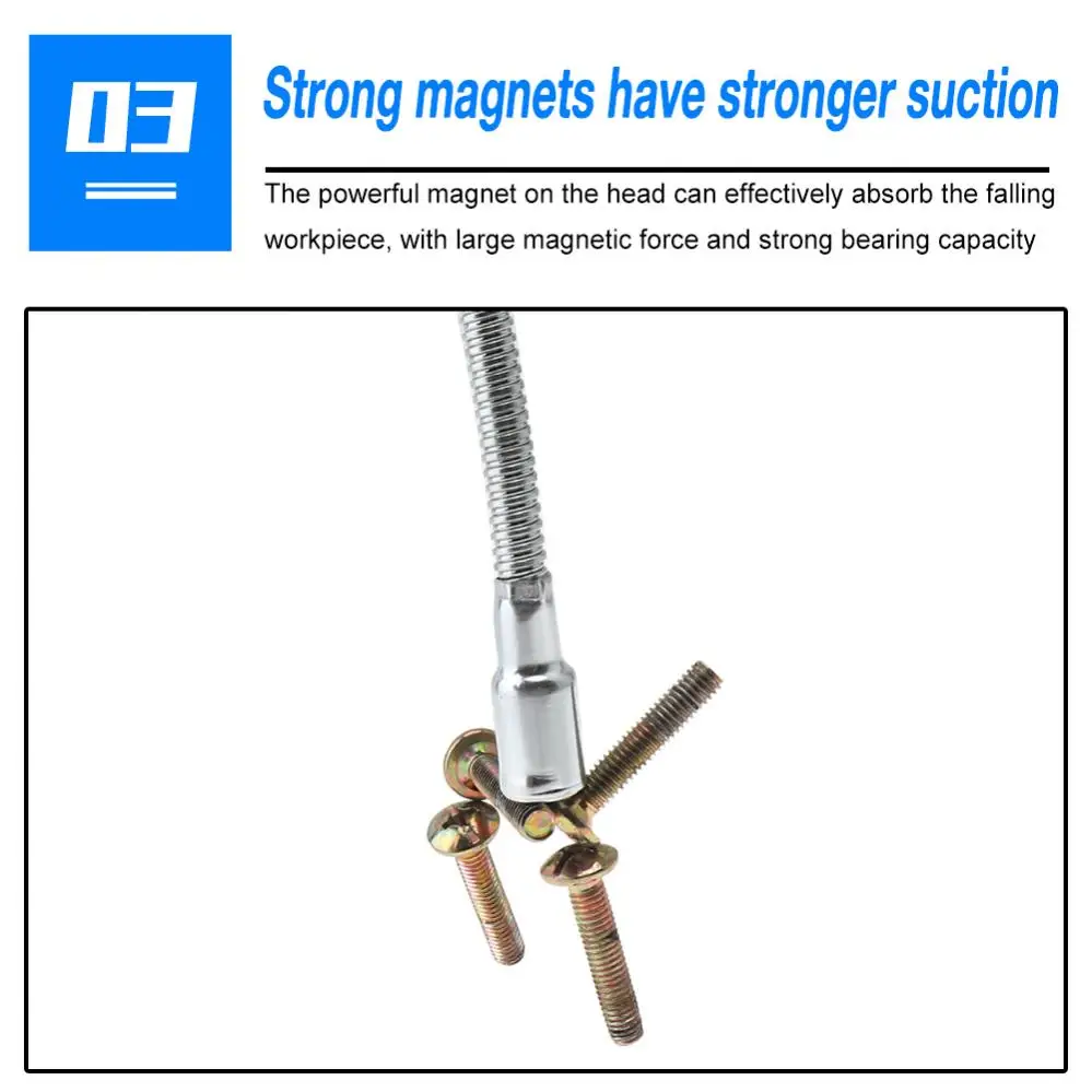 Magnetic Telescopic Pickup Tool Flexible Long Reach Spring Magnet Grabber