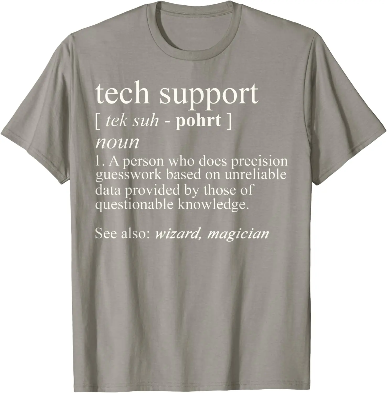 Tech Support Definition Shirt - Funny Computer Nerd Gift Cotton Tee for Men, Casual Printed T-Shirt