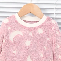 Baby Girl Autumn/Winter Plush Night Fluorescent Home Fur Baby Warm Pajama Set Fashionable and Comfortable Child Accessories 5