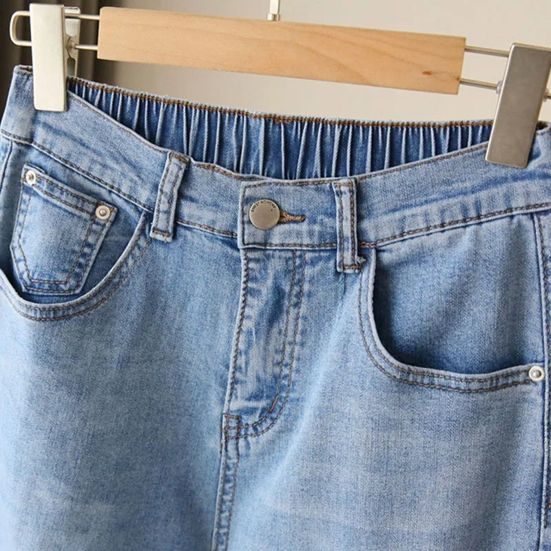 Oversize 5XL Ankle-Length Harem Jeans Baggy High Waist 2023 New Womens Straight Denim Pants Summer Korean Fashion Vaqueros