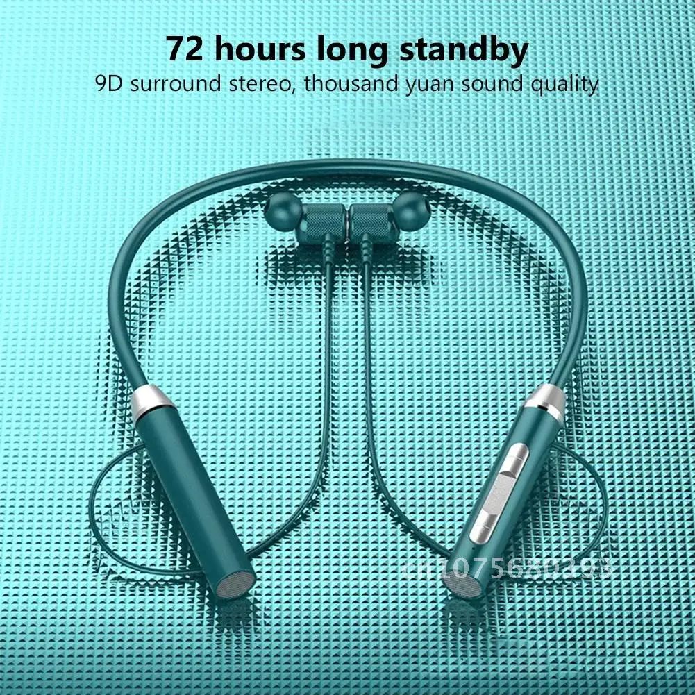

Wireless Headphone Neckband Magnetic Headset TF Card Waterproof 72 Hours Endurance Bluetooth-compatible Stereo Bass Headphones