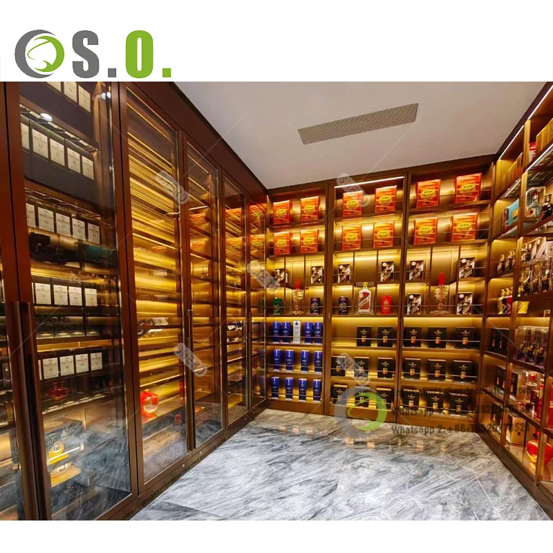Latest Design Tempered Glass Wine Cabinet bar Living Room Furniture Stainless Steel Wine Storage Cellar Cabinet