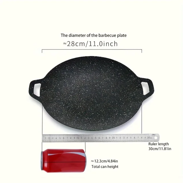 1pc Premium Non-Stick BBQ Pan for Outdoor Camping and Home Cooking - Ideal for Grilling Steaks, Burgers, and Veggies! Gas burner 6