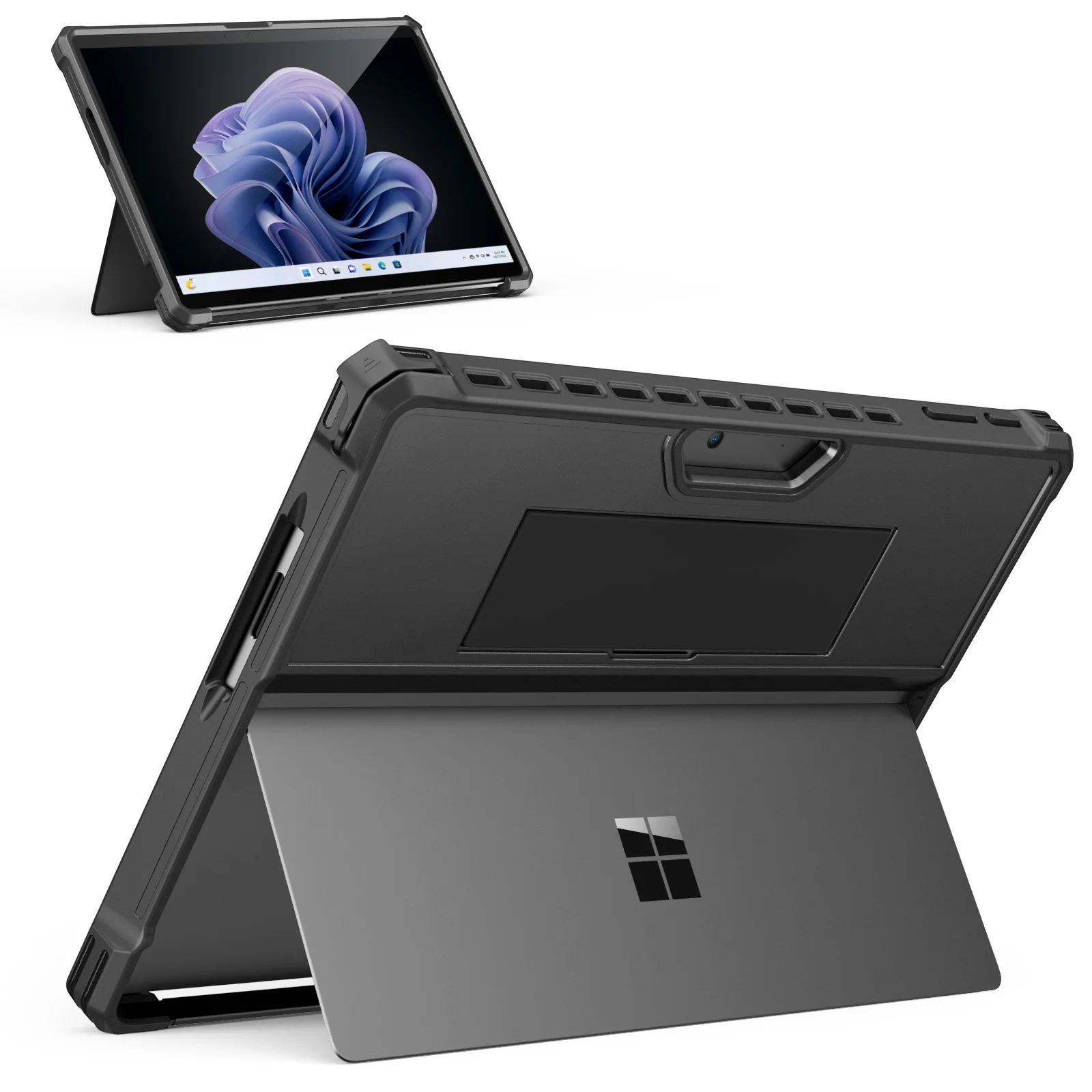 

Case for Microsoft Surface Pro 9 / Pro 9 5G 13-Inch 2022 All-In-One Protective Rugged Cover Case with Hand Strap Casing untuk