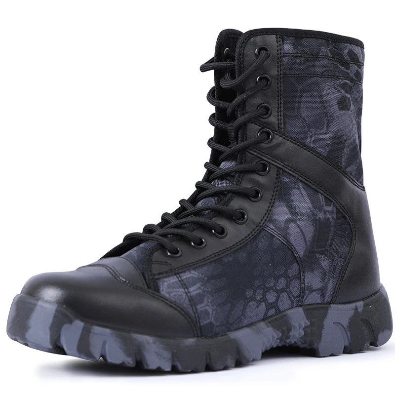 Military Army Men Boots Lace Up Waterproof Outdoor Botas Breathable Canvas Camouflage Tactical Combat Desert Ankle Shoes D139