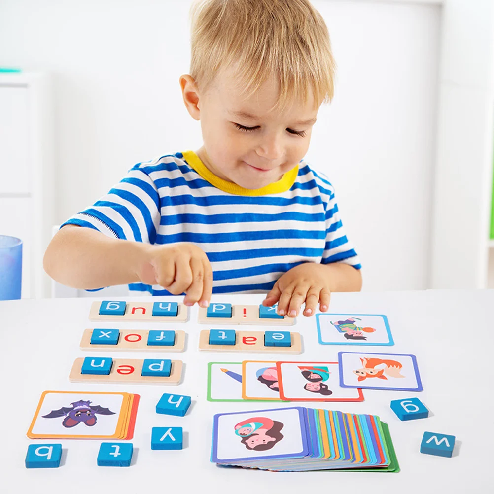 

Word Spelling Toy Puzzles Alphabet Game Words English Matching Children Early Learning Letter Building Blocks