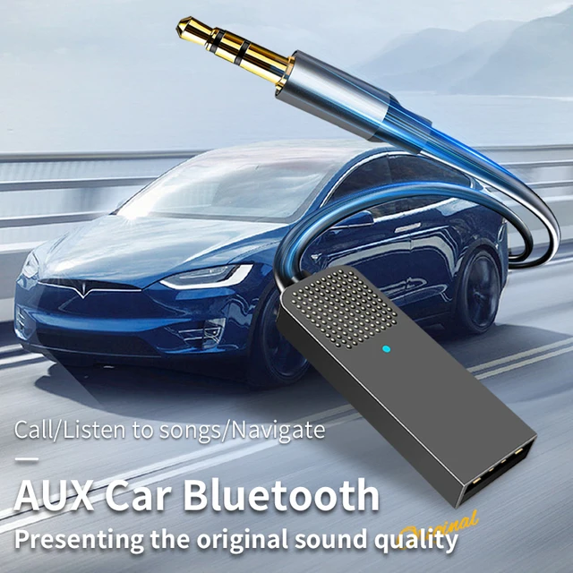 Bluetooth 5.5 Car Kit AUX Audio Receiver USB To 3.5mm Hifi Stereo Music Navigation Handsfree With Mic Wireless Adapter Transmit 2