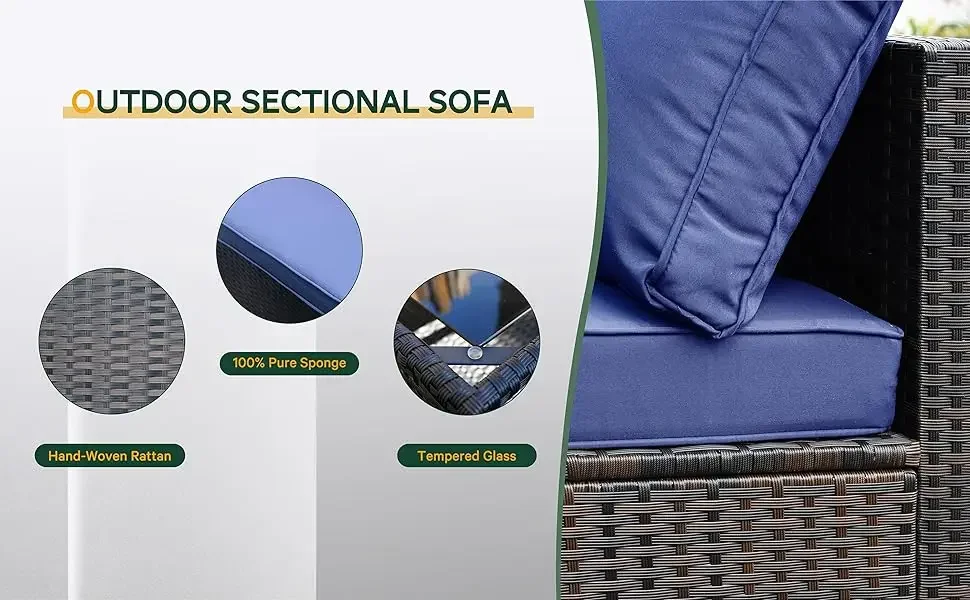 Hand-woven UV resistant rattan, waterproof fabric, indoor and outdoor