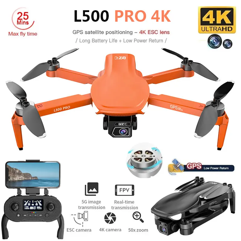 L500 Pro GPS Drone 4K Professional HD Dual Camera 5G Wifi Photography Brushless Foldable Quadcopter RC Distance 1.2KM Dron Toy L500 Pro GPS Drone 4K Professional HD Dual Camera 5G Wifi Photography Brushless Foldable Quadcopter RC Distance 1.2KM Dron Toy