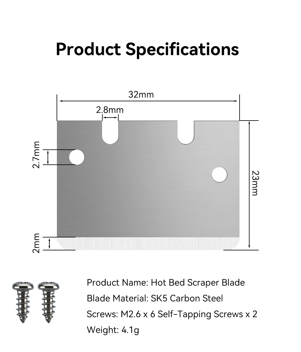 Für Bambu Lab Heizbett-Schaber Reinigungswerkzeug für Bambulab X1/P1 A1 Serie Universalschaber Messer 3D-Drucker Zubehör – Detail 6