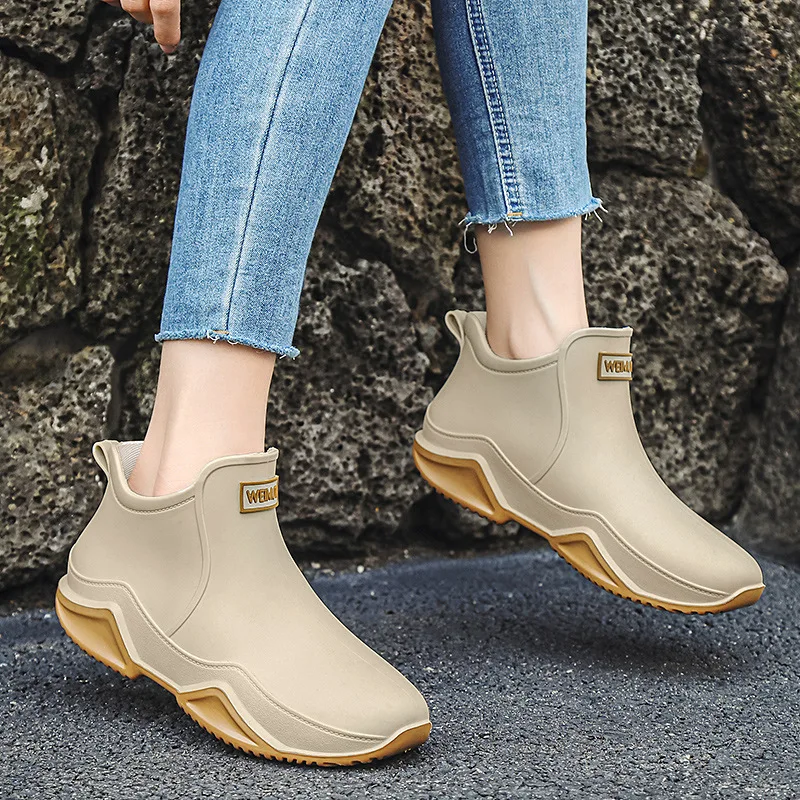 Fashion Women Couple's Outdoor Rain Boots High Top Hiking Fishing Water Shoes Anti-slip Chef Work Ankle Boots Waterproof Shoes