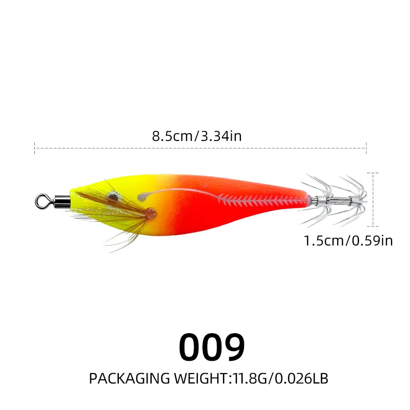 27Styles lumineux coloré flottant calmar gabarit gabarits leurre de pêche artificiel en plastique calmar crochet mer bateau outils de pêche appât  18