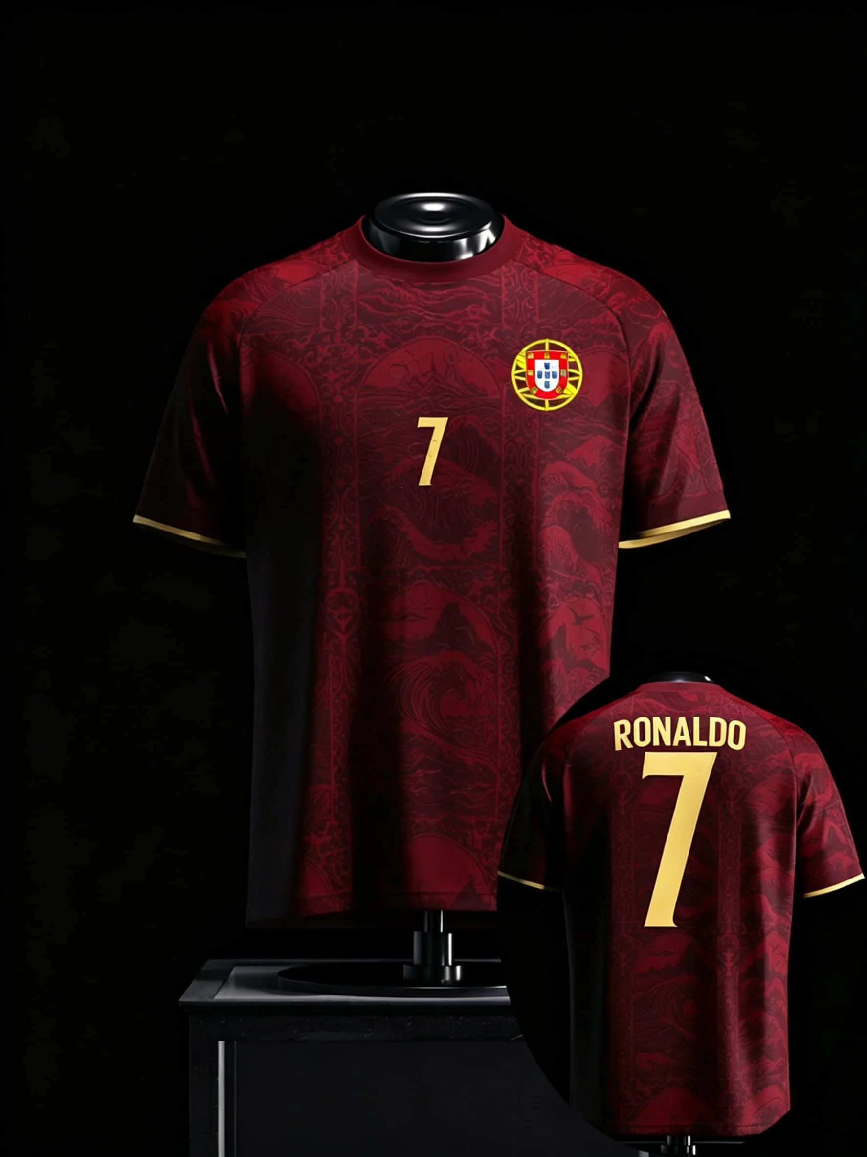 Portugal Ronaldo Nr. 7 Fußballtrikot Herren T-Shirt Damen T-Shirt Jungen Top Kinder Eltern-Kind Schnelltrocknend Kurzarm Kinder T-Shirt