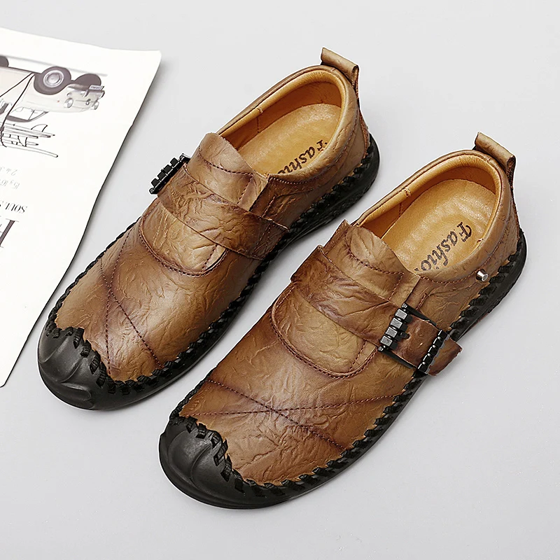 Men's Genuine Leather Shoes Business Shoes Office Men's Casual Shoes Outdoor Mountaineering Shoes Soft Sole Men's Driving Shoes